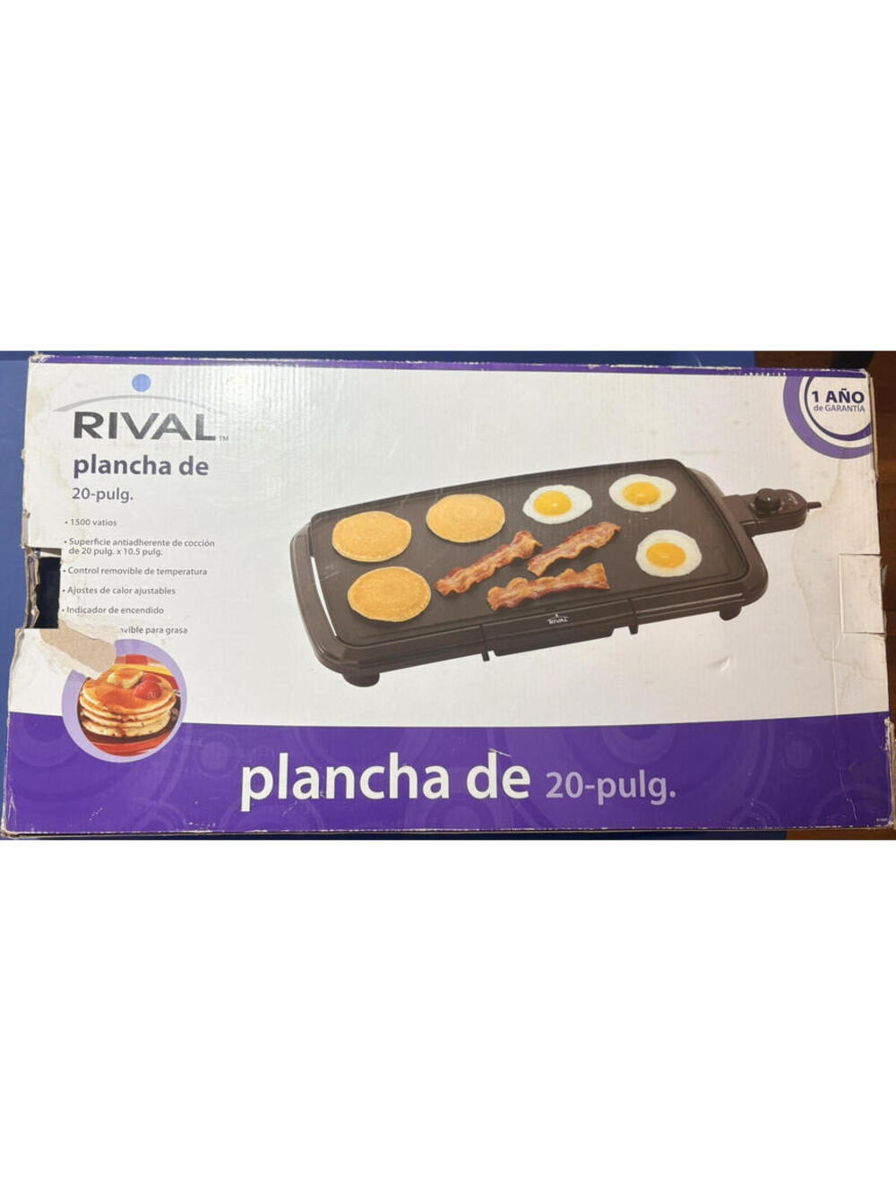 Rival Electric Griddle 20-Inch Non-Stick 1500W XJ-1420 Adjustable Heat